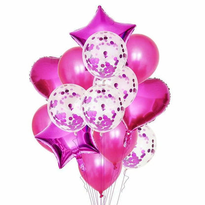 14 pc Balloon Set - Hot Pink image 0