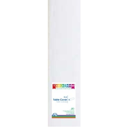 White Tablecover Roll Plastic 30m 1 Roll image 0