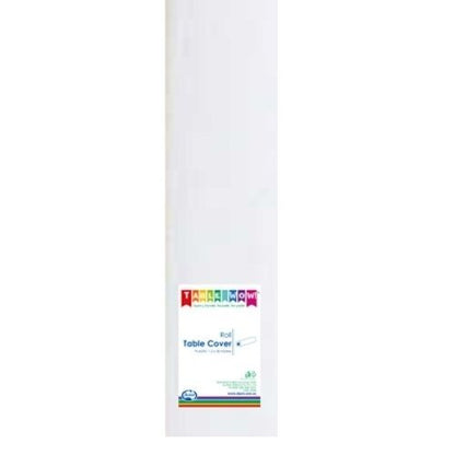 White Tablecover Roll Plastic 30m 1 Roll image 0