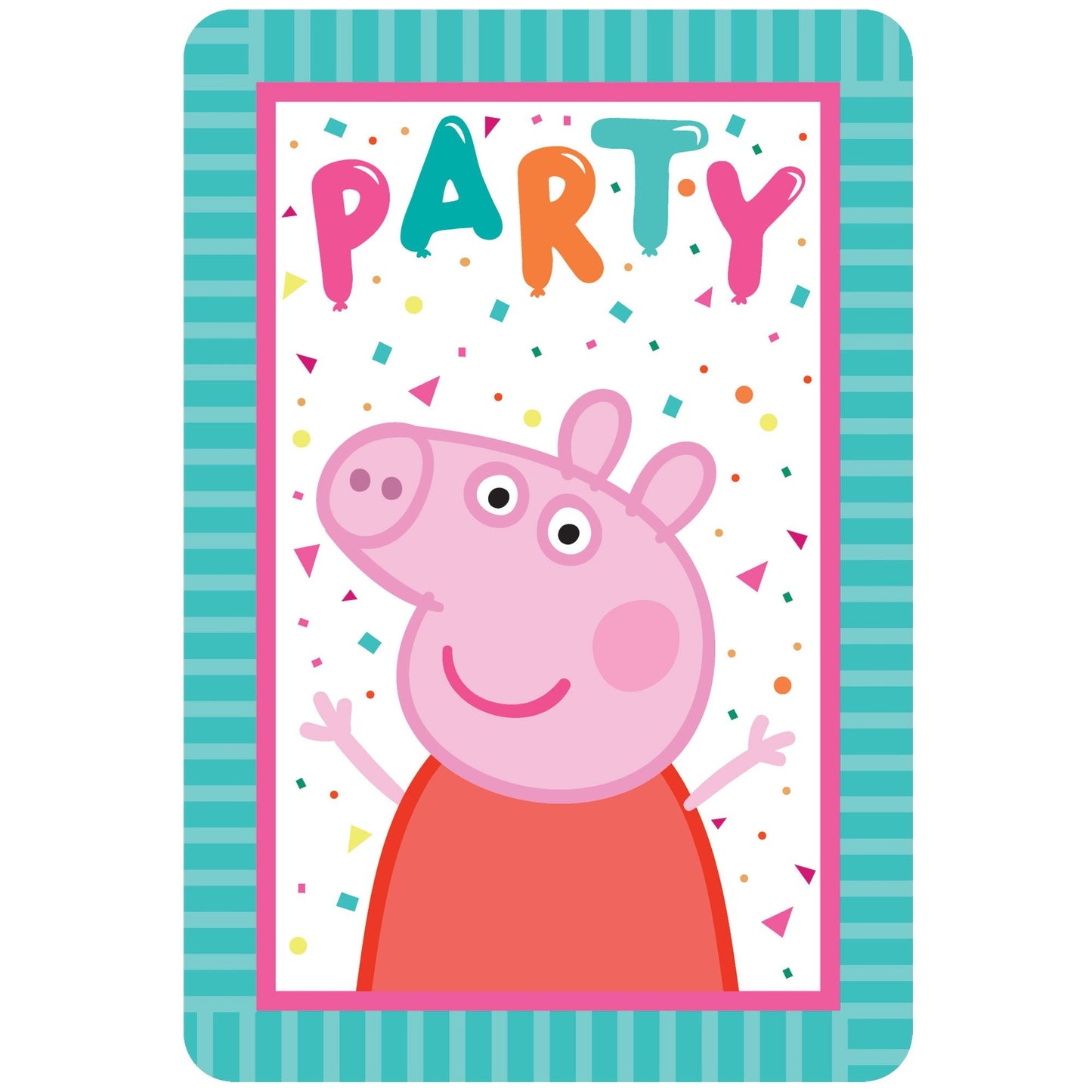 8 Peppa Pig Confetti Party Postcard Invitations image 0