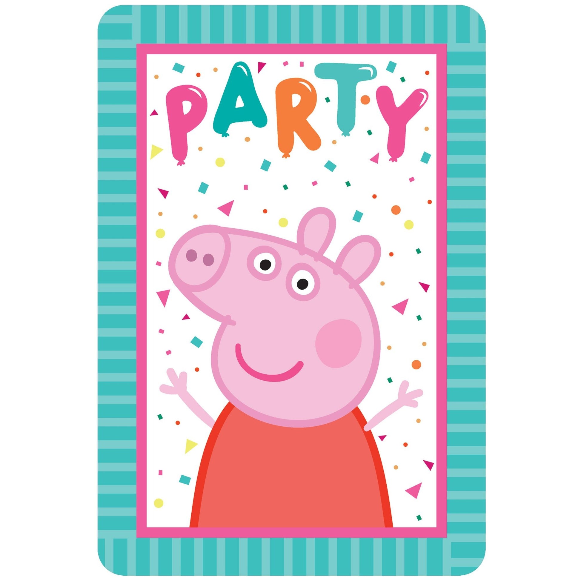 8 Peppa Pig Confetti Party Postcard Invitations image 0