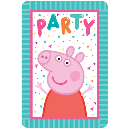 8 Peppa Pig Confetti Party Postcard Invitations image 0