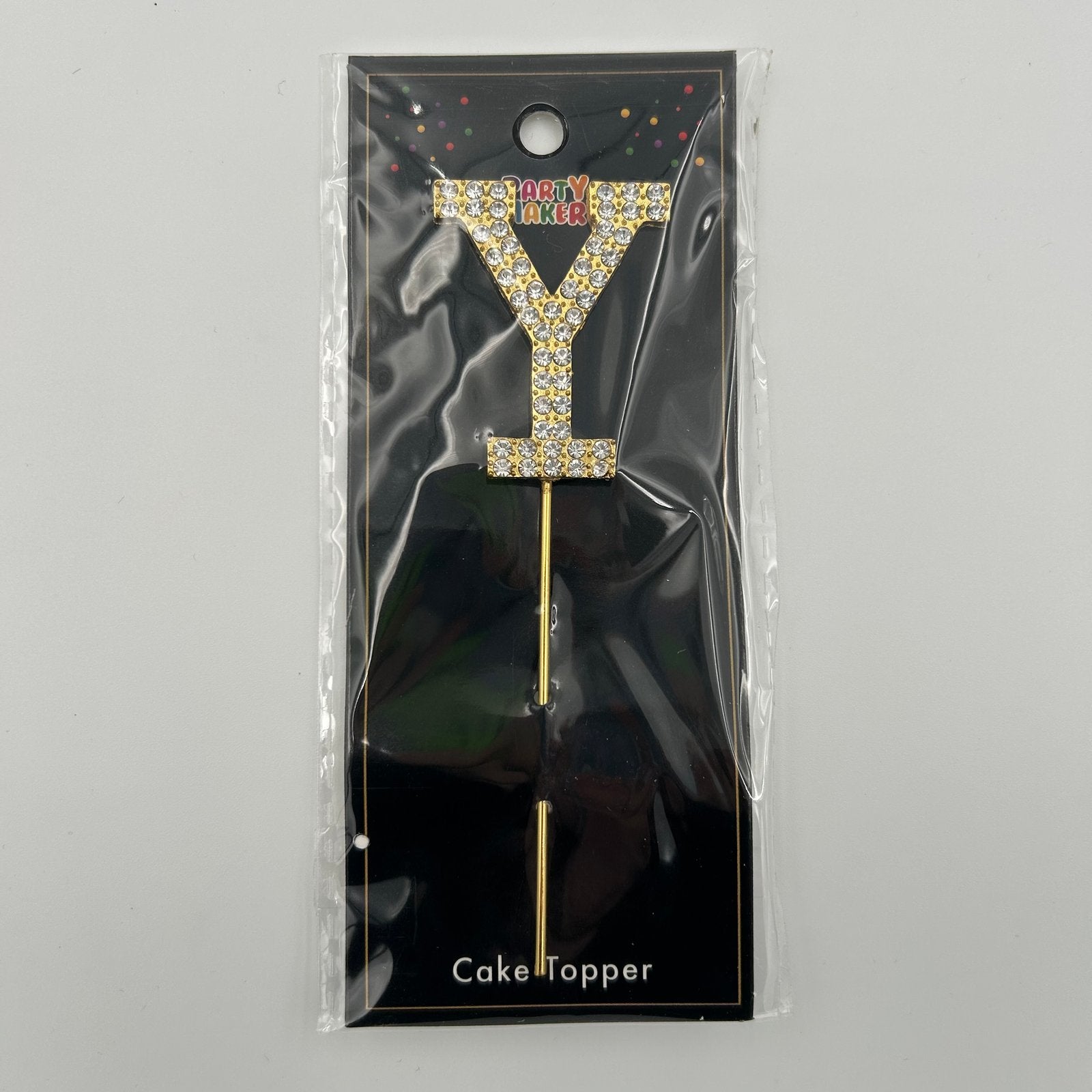 Gold Letter Cake Topper - Y image 0