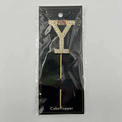 Gold Letter Cake Topper - Y image 0