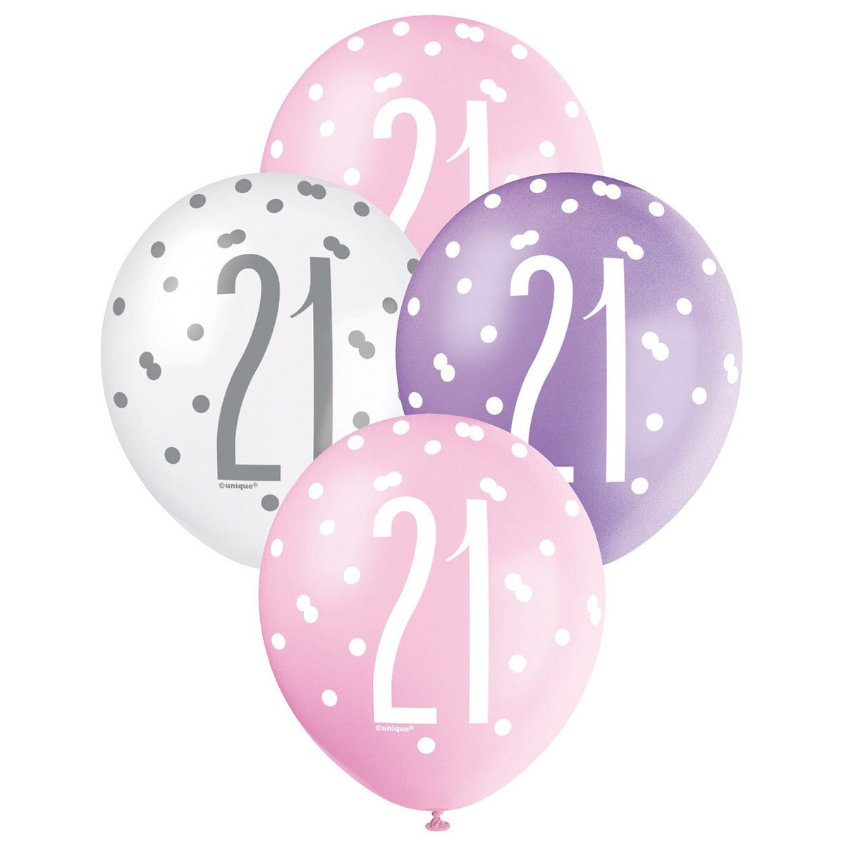 Pink, Purple & White Assorted 30cm Latex Balloons - 21 image 0