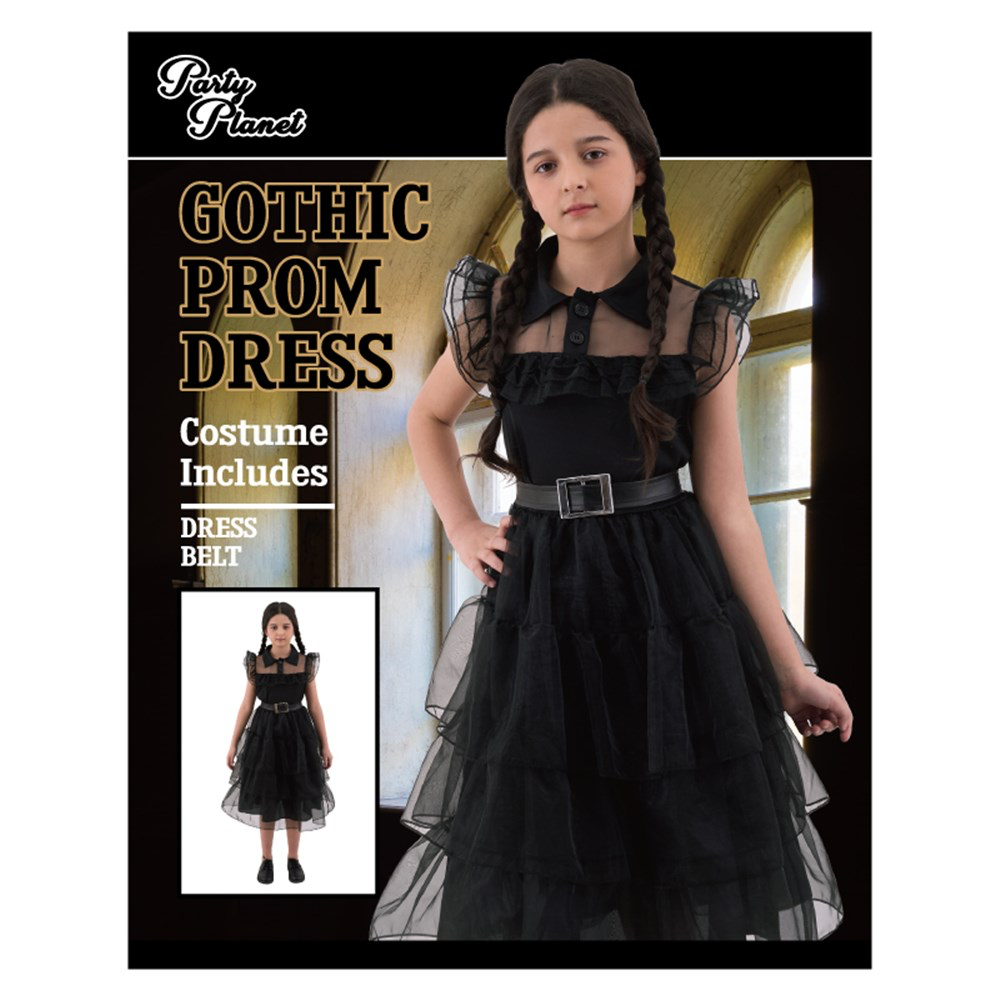 Girls Wednesday Dress Kids Costume XXLarge (H: 152cm W: 64cm) image 0
