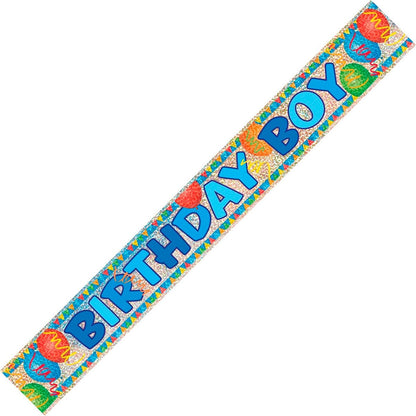 BIRTHDAY BOY PRISM BANNER 12ft image 0