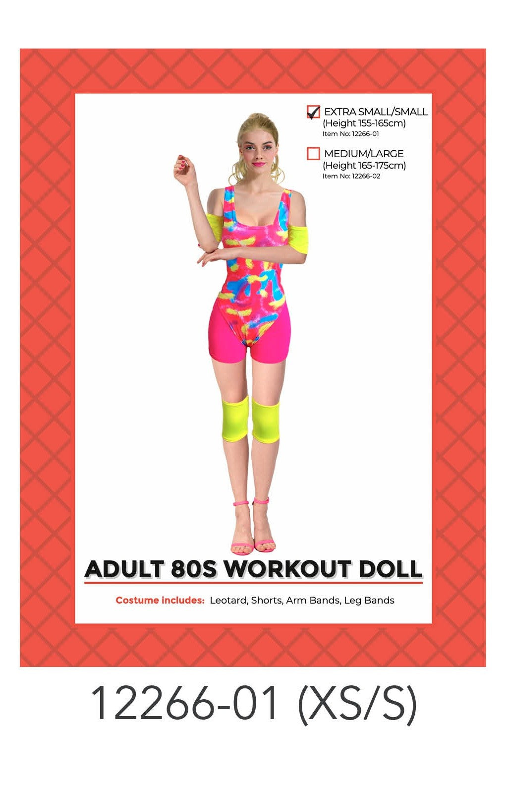 Adult 80s Workout doll costume XS/S image 0