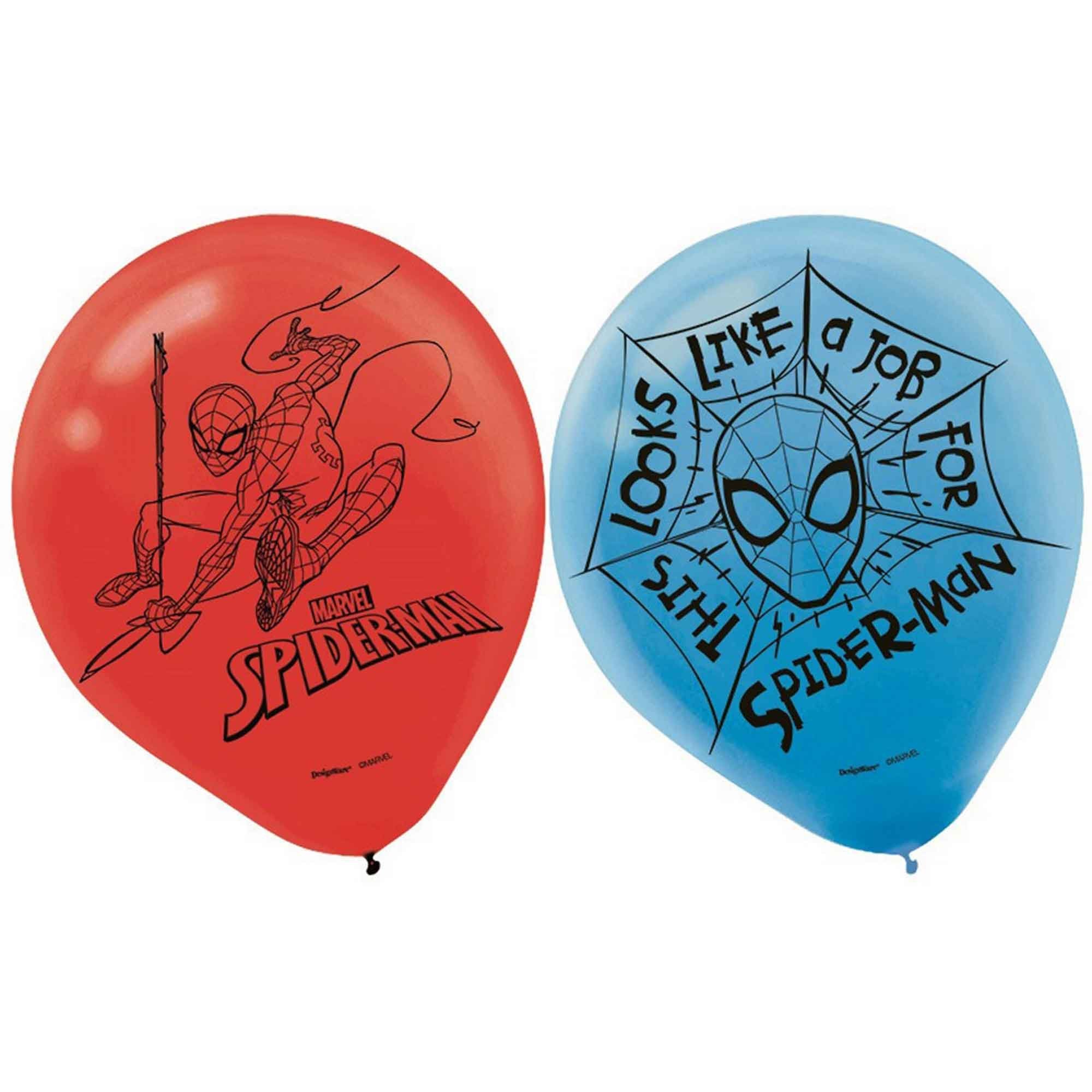 6 Spiderman Webbed Wonder 30cm Latex Balloons image 0