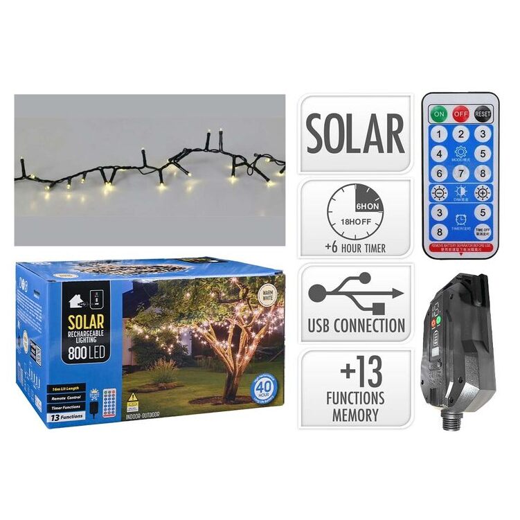 Premium Solar String 800LED W/White 16M image 0