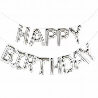 Happy Birthday Foil Balloon Set - Silver image 0