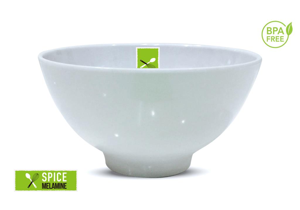 White Melamine Rice Bowl -14.5CM x 8CM image 0