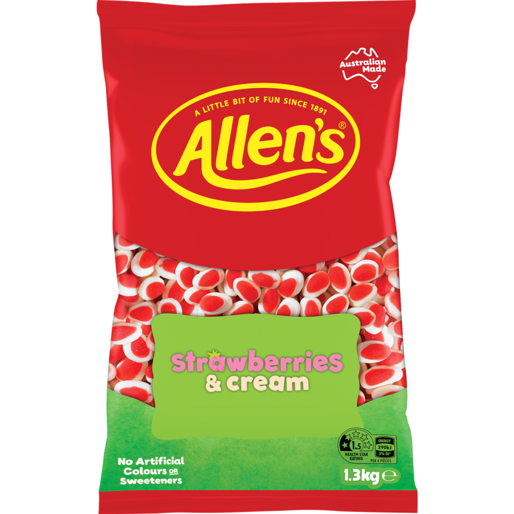 Allens Strawberries & Cream 1.3KG image 0