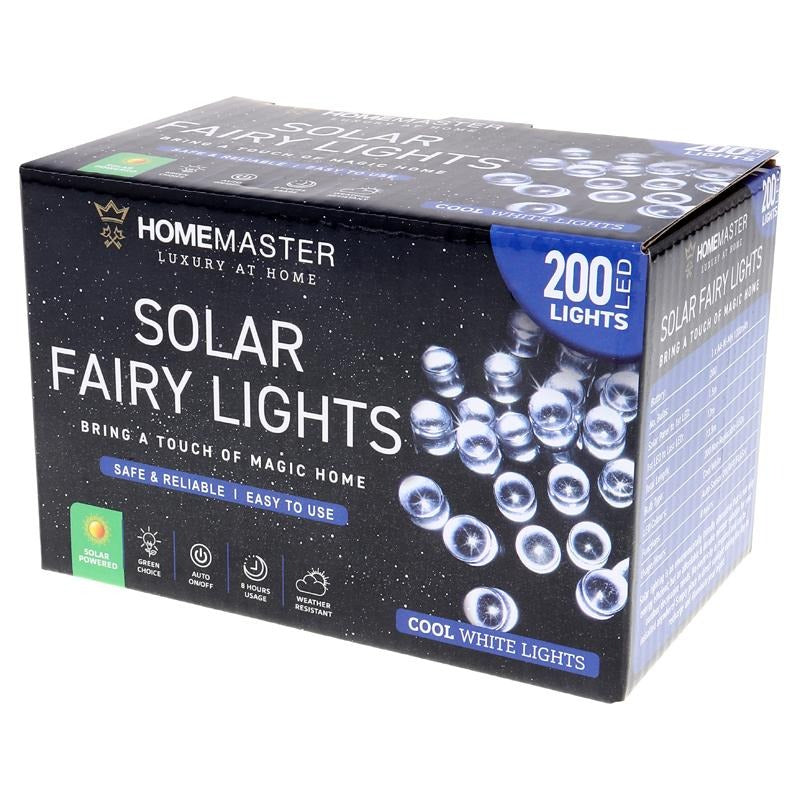 Fairy Light Solar 200LED 13.5m Total Length Cool White 2 Functions image 0