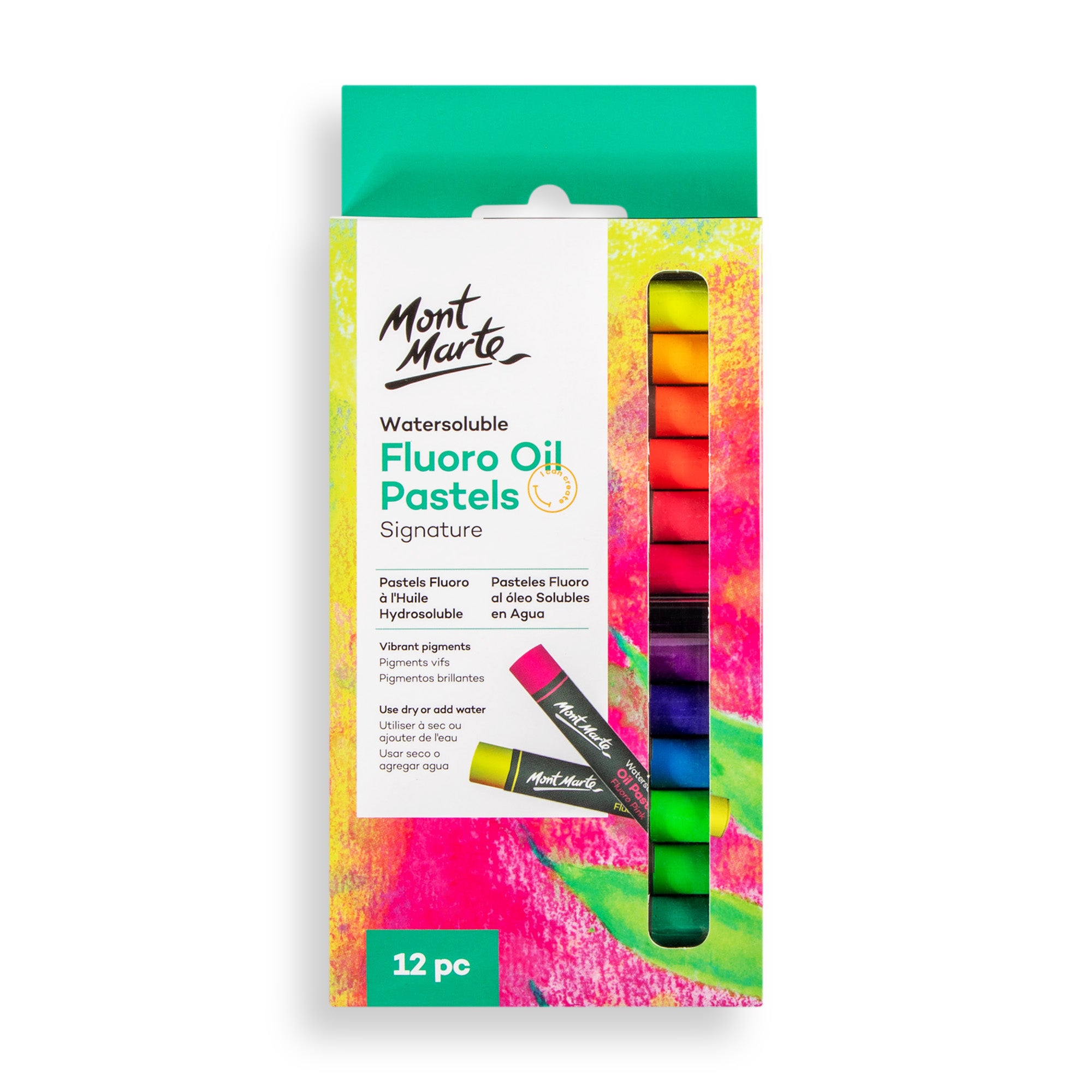 Watersoluble Fluoro Oil Pastels 12pc image 0