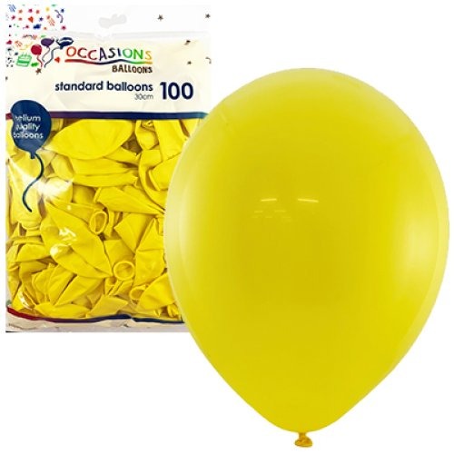 Standard 30cm Latex Balloons 100pk - Yellow image 0