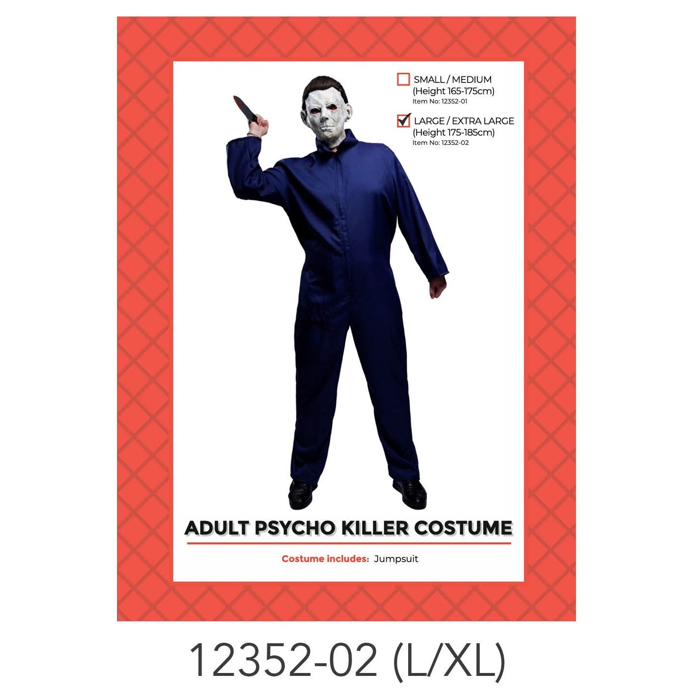 Adult Psycho Killer Navy Costume (L/XL) image 0