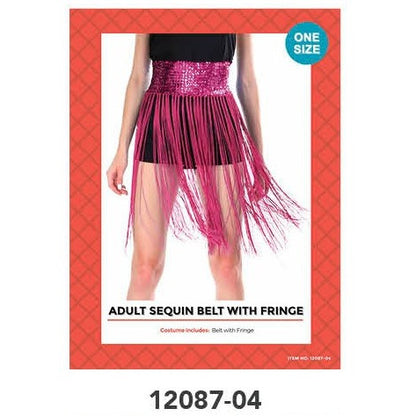Sequin Belt with Fringing (Hot Pink) image 0