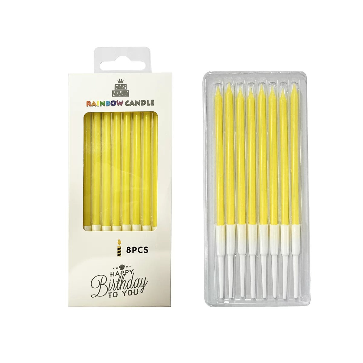 8 Pcs Candle Set - Yellow image 0