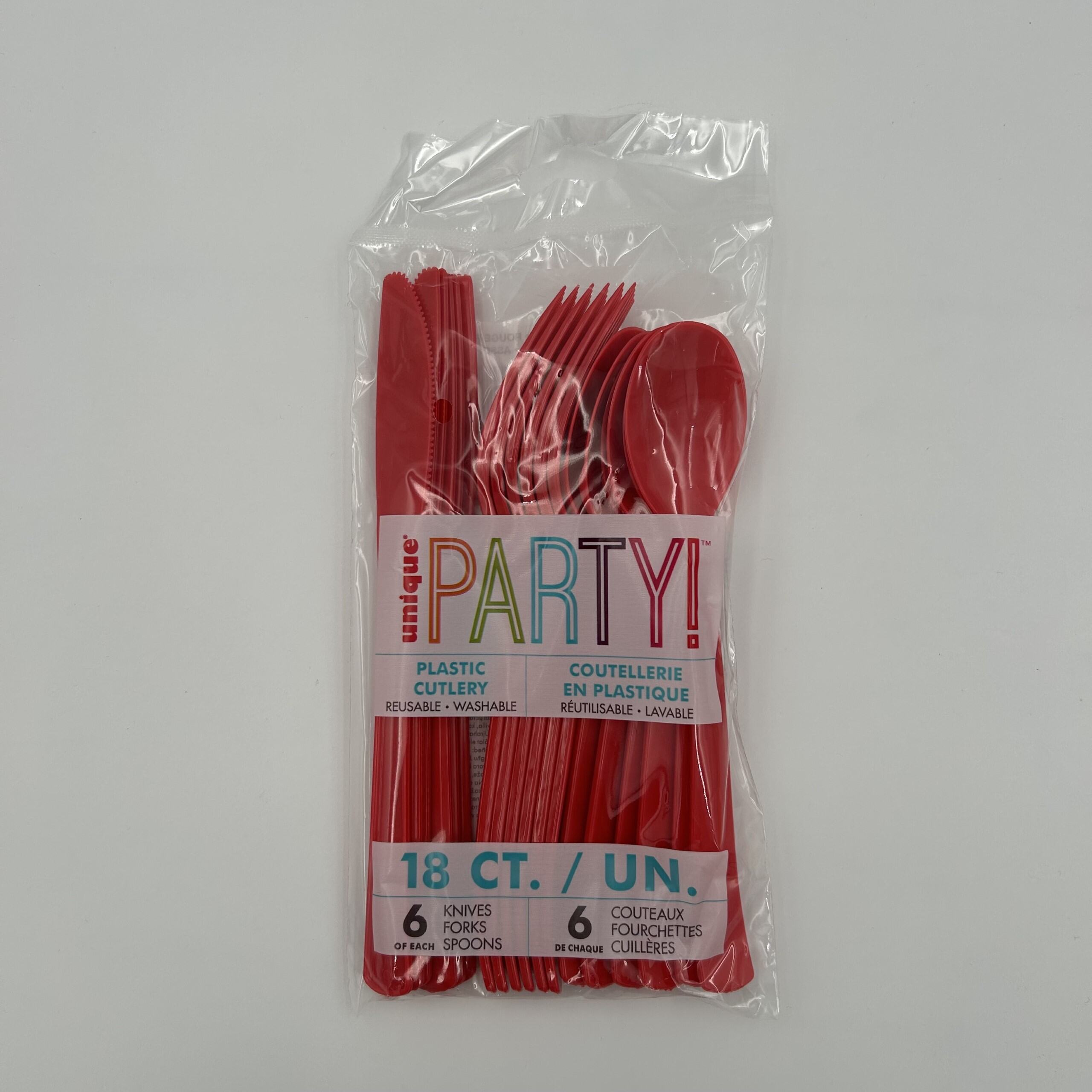 Red Plastic Assorted Cutlery Pack 18 image 0