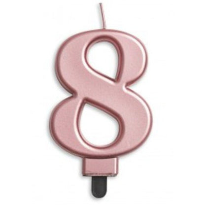 CANDLE NUMERAL JUMBO ROSEGOLD #8 image 0