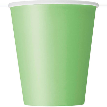 Lime Green 266ml 8pk Paper Cups
