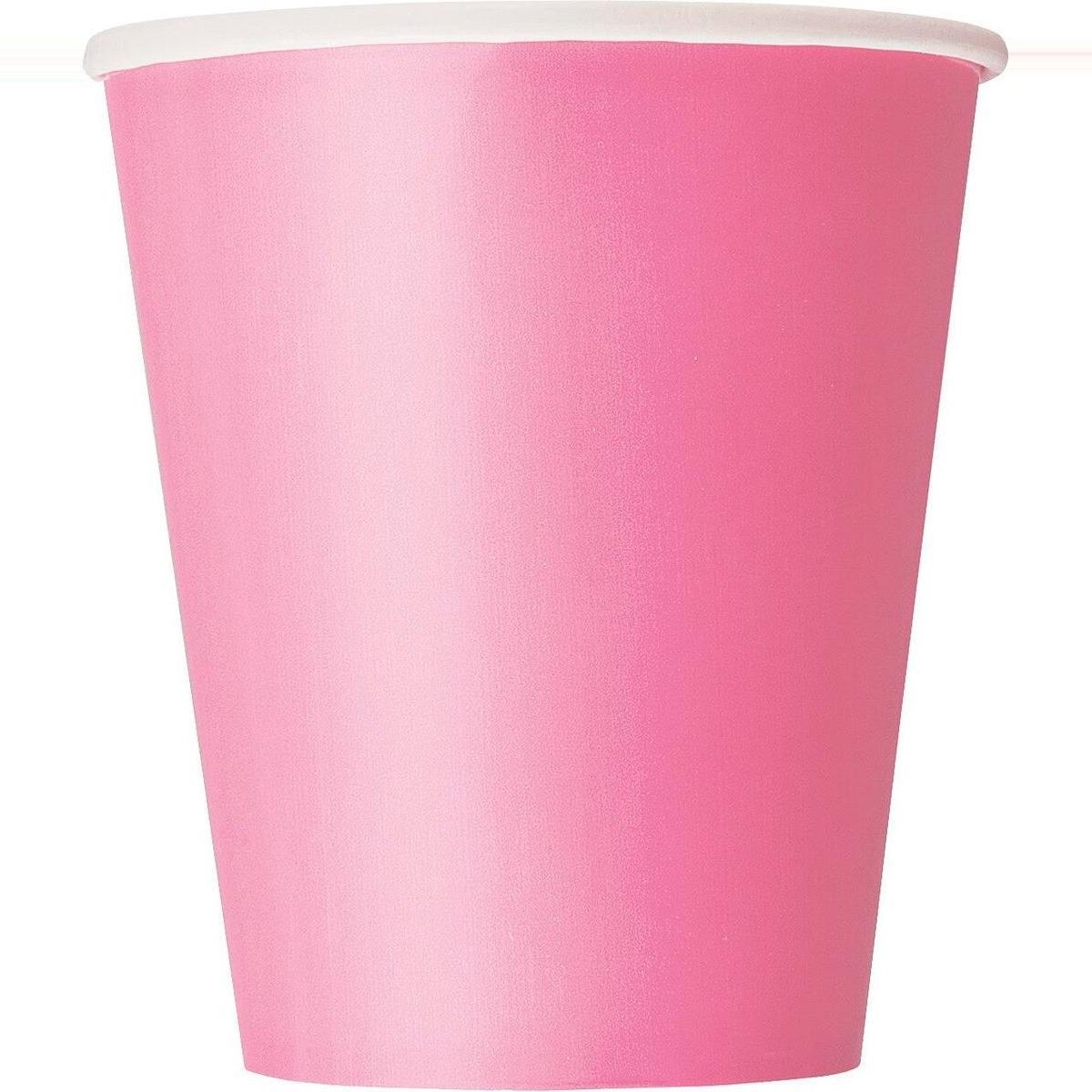 Hot Pink 266ml 8pk Paper Cups