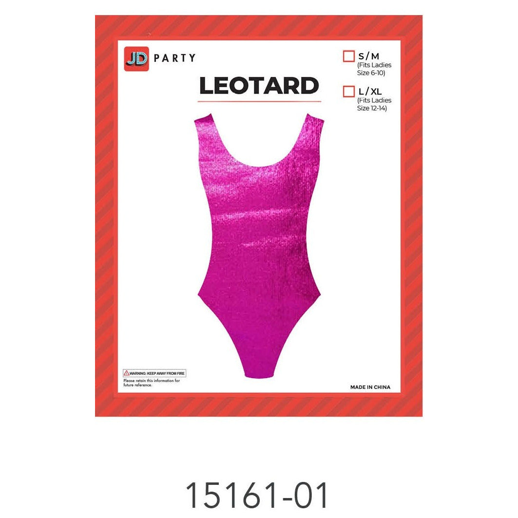 80s Leotard Metallic (L/XL) Hot Pink image 0