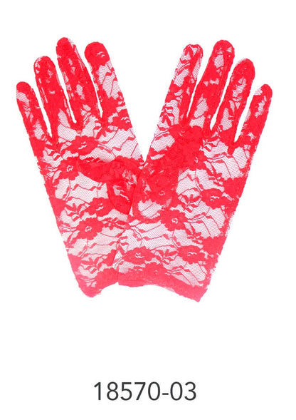 Lace Glove (Short) (Red) image 0