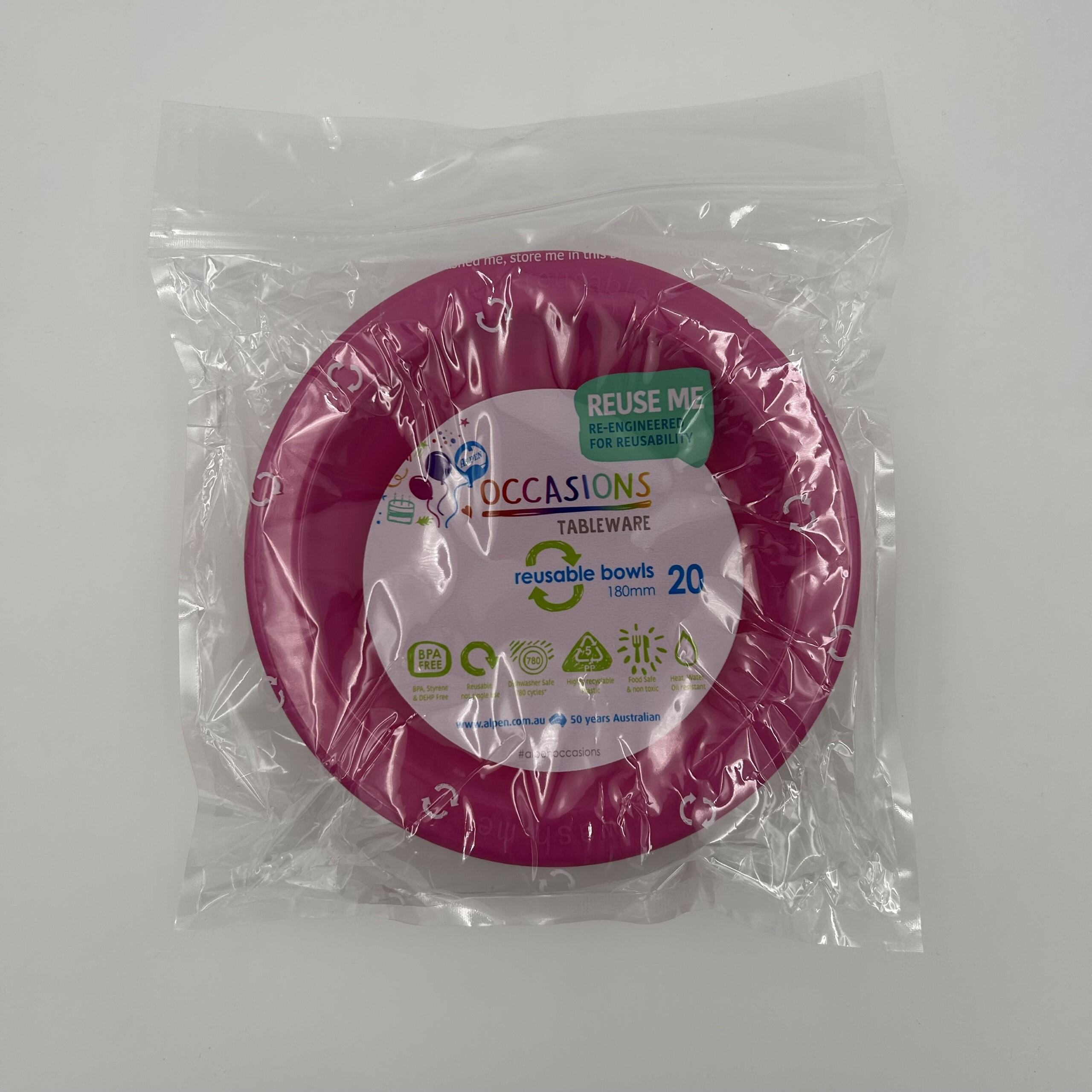 Magenta Plastic Bowl Pack 20 image 0