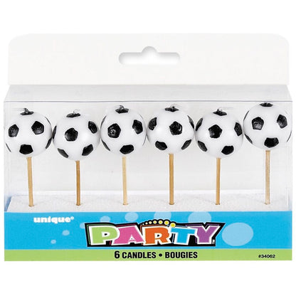 6 SOCCER BALL PICK CANDLES image 0