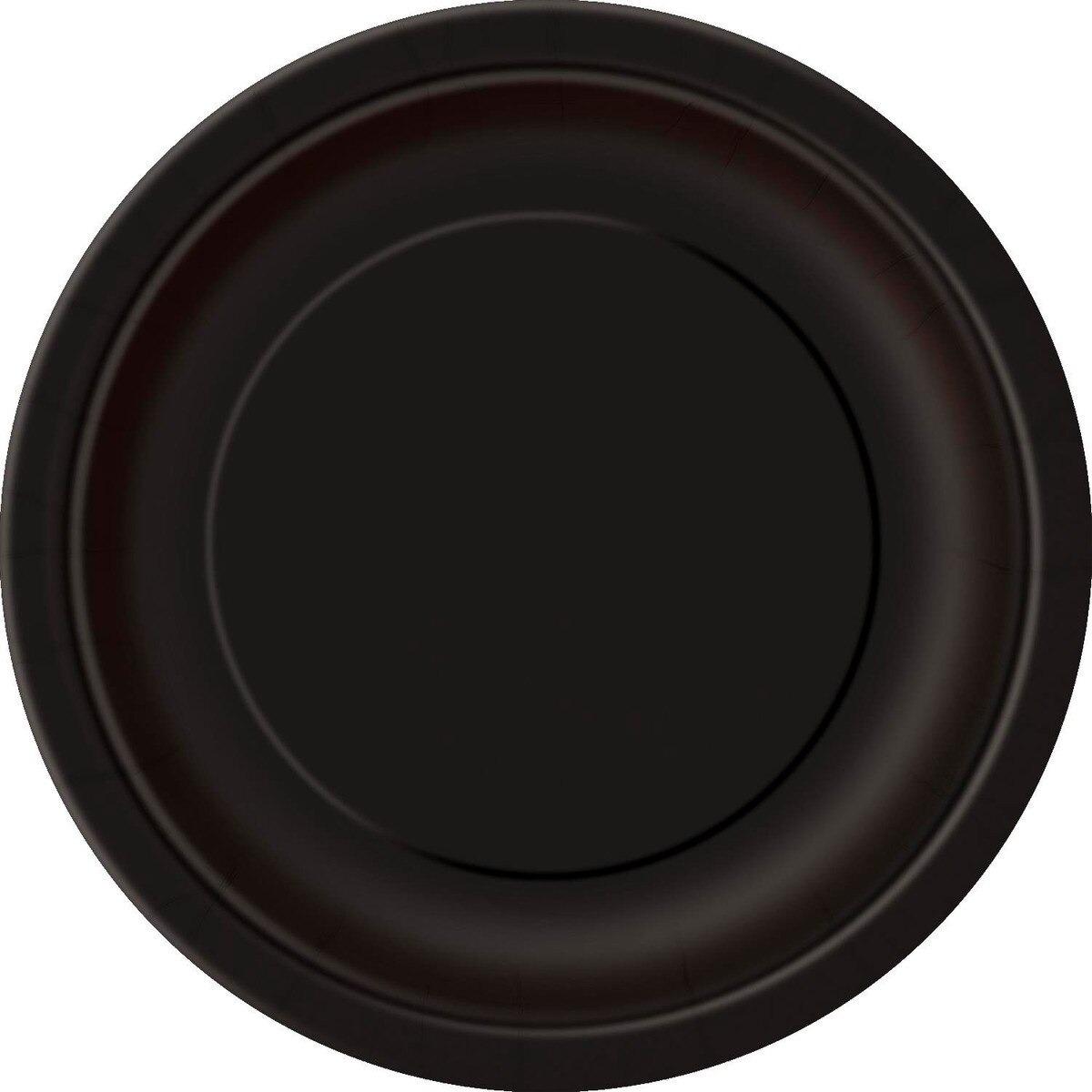 Midnight Black 23cm 8pk Paper Plates