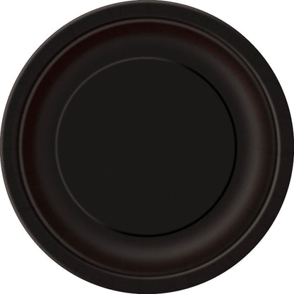 Midnight Black 23cm 8pk Paper Plates
