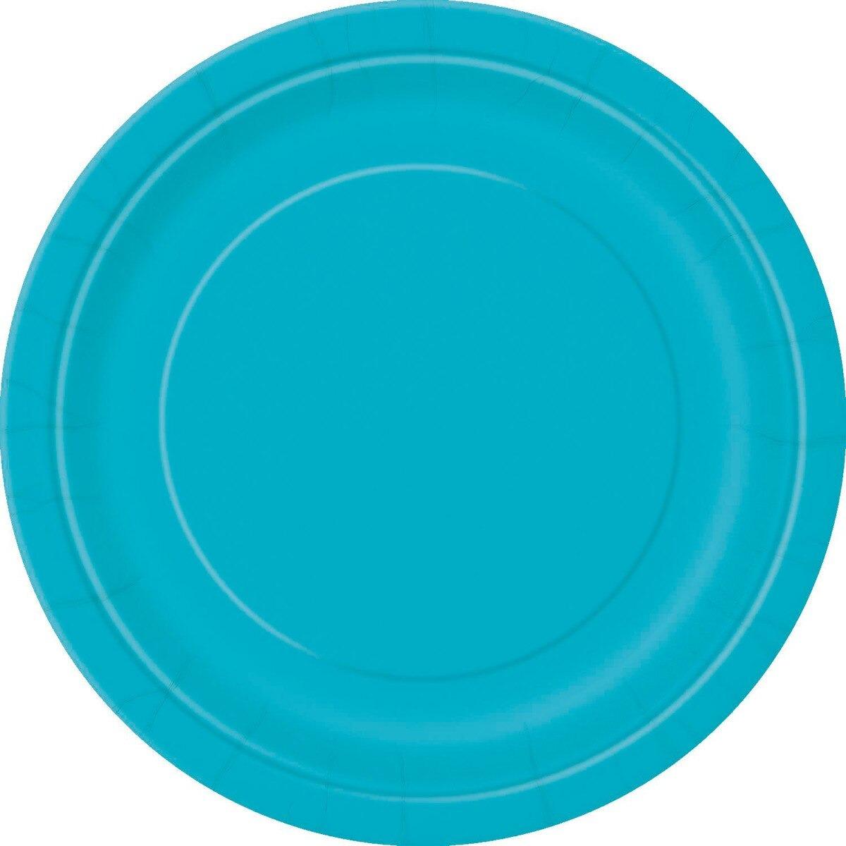 Caribbean Teal 17cm 8pk Paper Plates