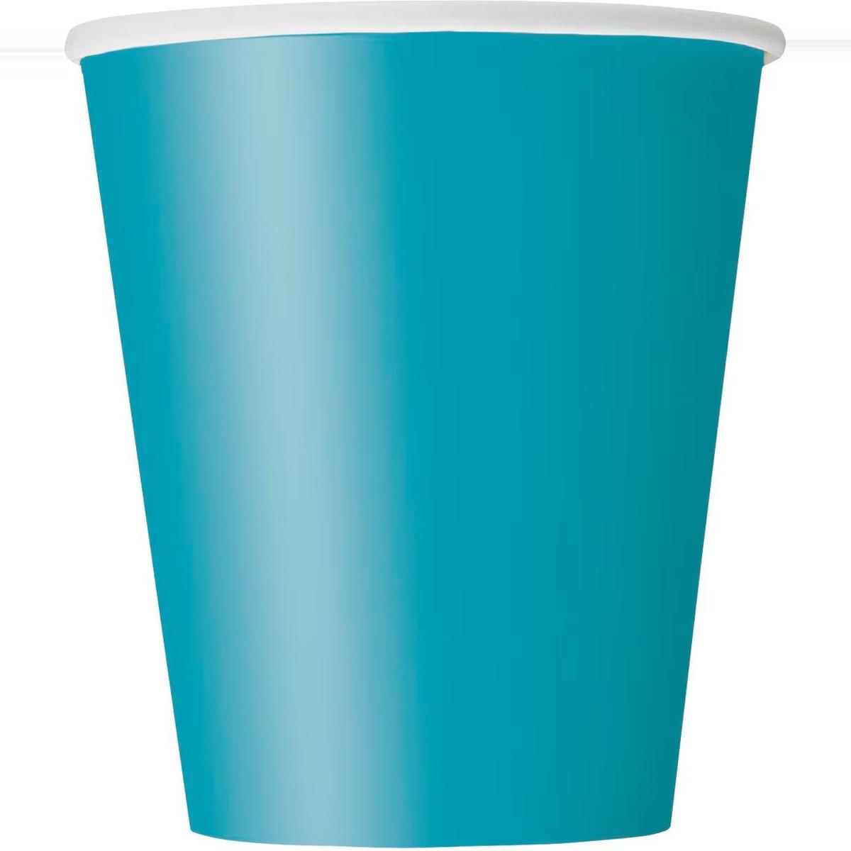 Caribbean Teal 266ml 8pk Paper Cups