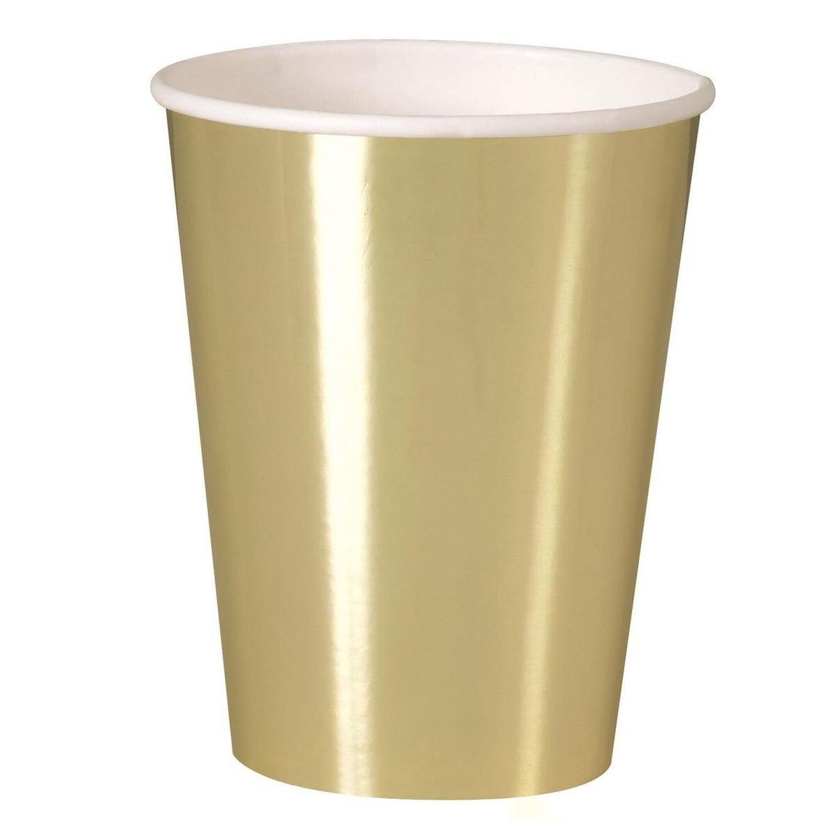 Gold Foil 266ml 8pk Paper Cups