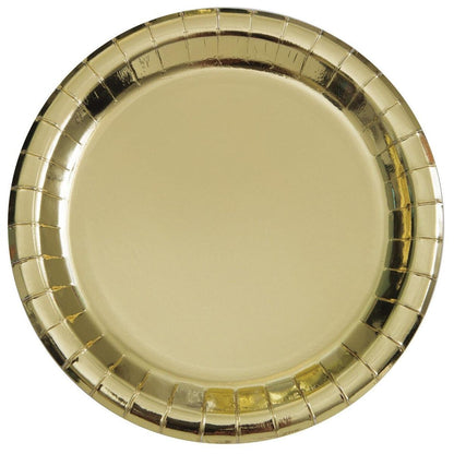 Gold Foil 17cm 8pk Rd Plates