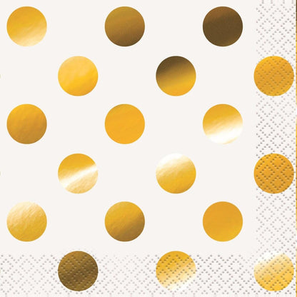 Gold Foil Dots 16 Bev Naps