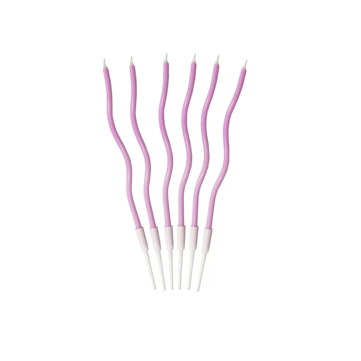 6 Pcs Curve Candle - Pink image 0