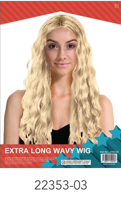 Long Wavy Middle Part Wig (Blonde) image 0