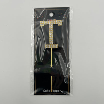Gold Letter Cake Topper - T image 0