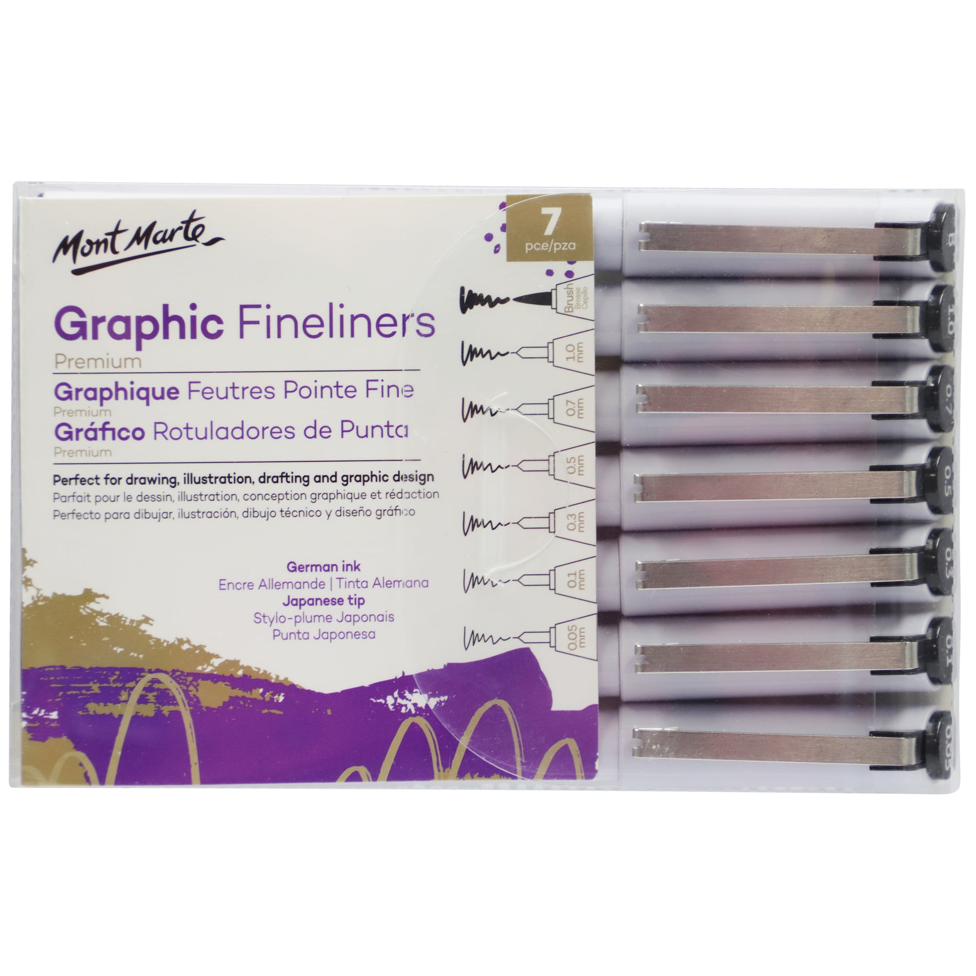 Graphic Fineliners Set 7pc image 0