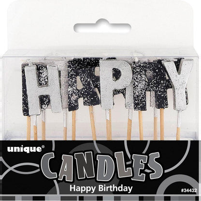 Glitz Glitter H/B Candle - Black