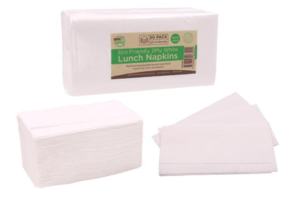 White Lunch Series Napkins (30CM x 30CM) GT Fold 1/8 2PLY-50PK
