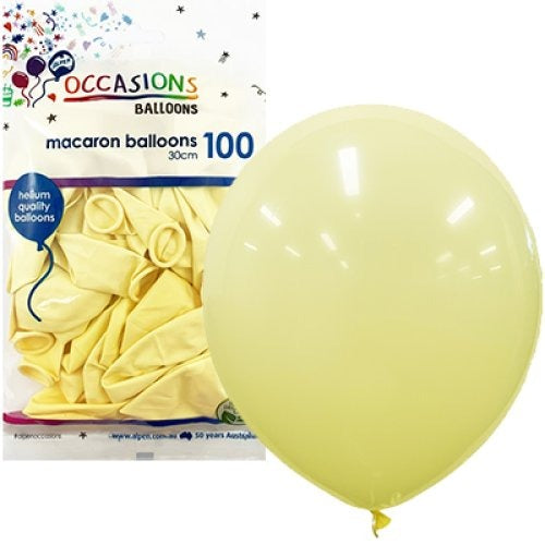 Pastel 30cm Latex Balloons 100pk - Lemon image 0