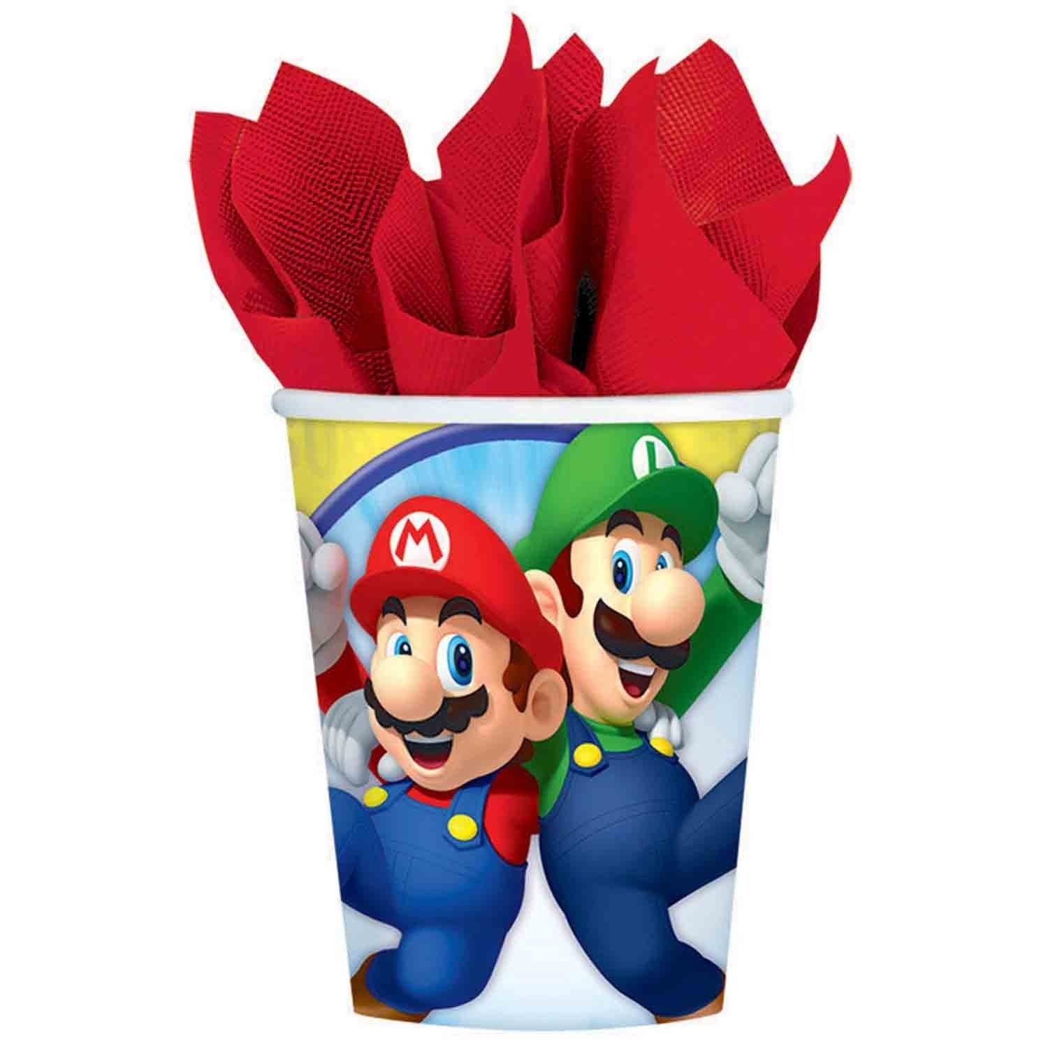 8 Super Mario Bros 9oz/266ml Paper Cups image 0
