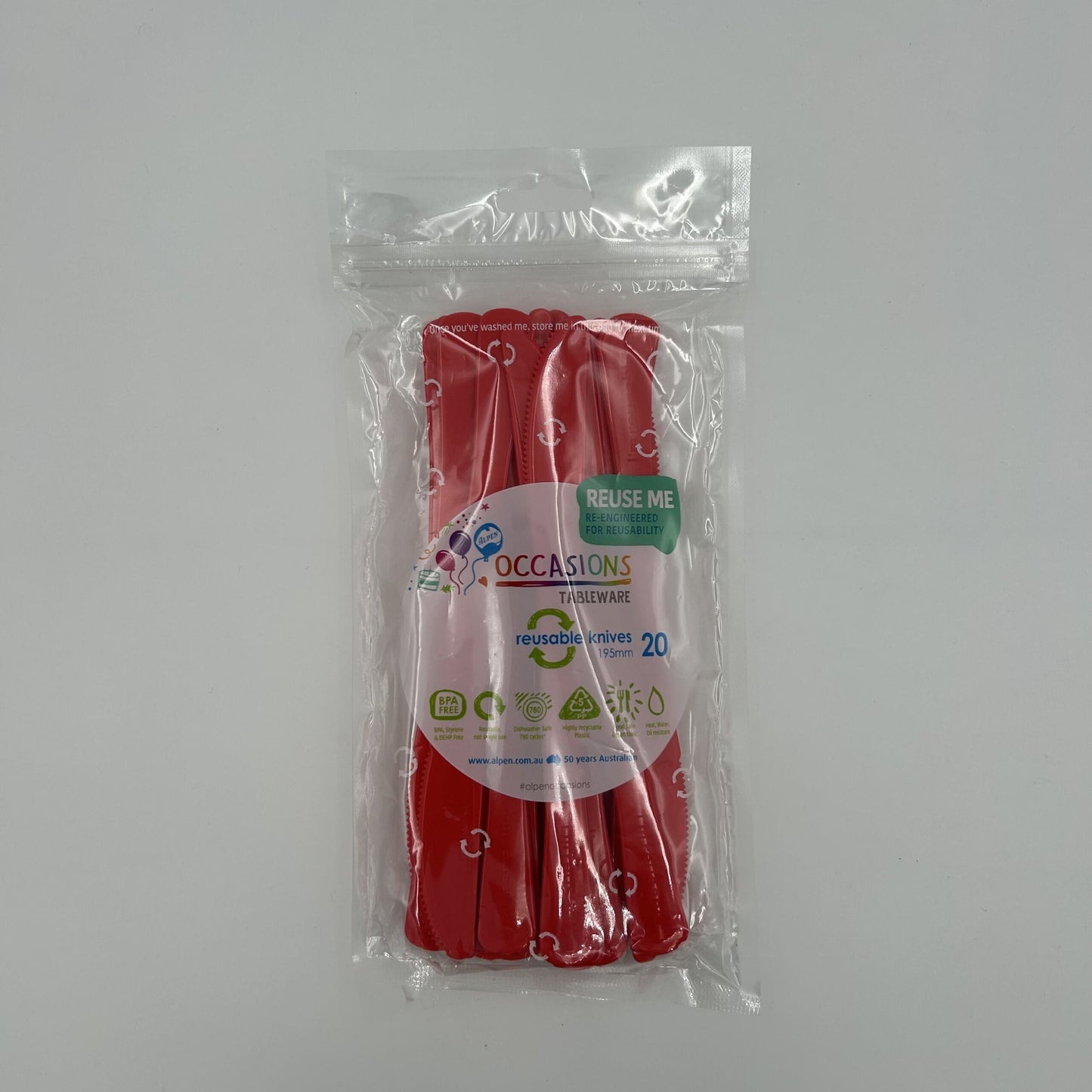 Red Plastic Knife Pack 20 image 0