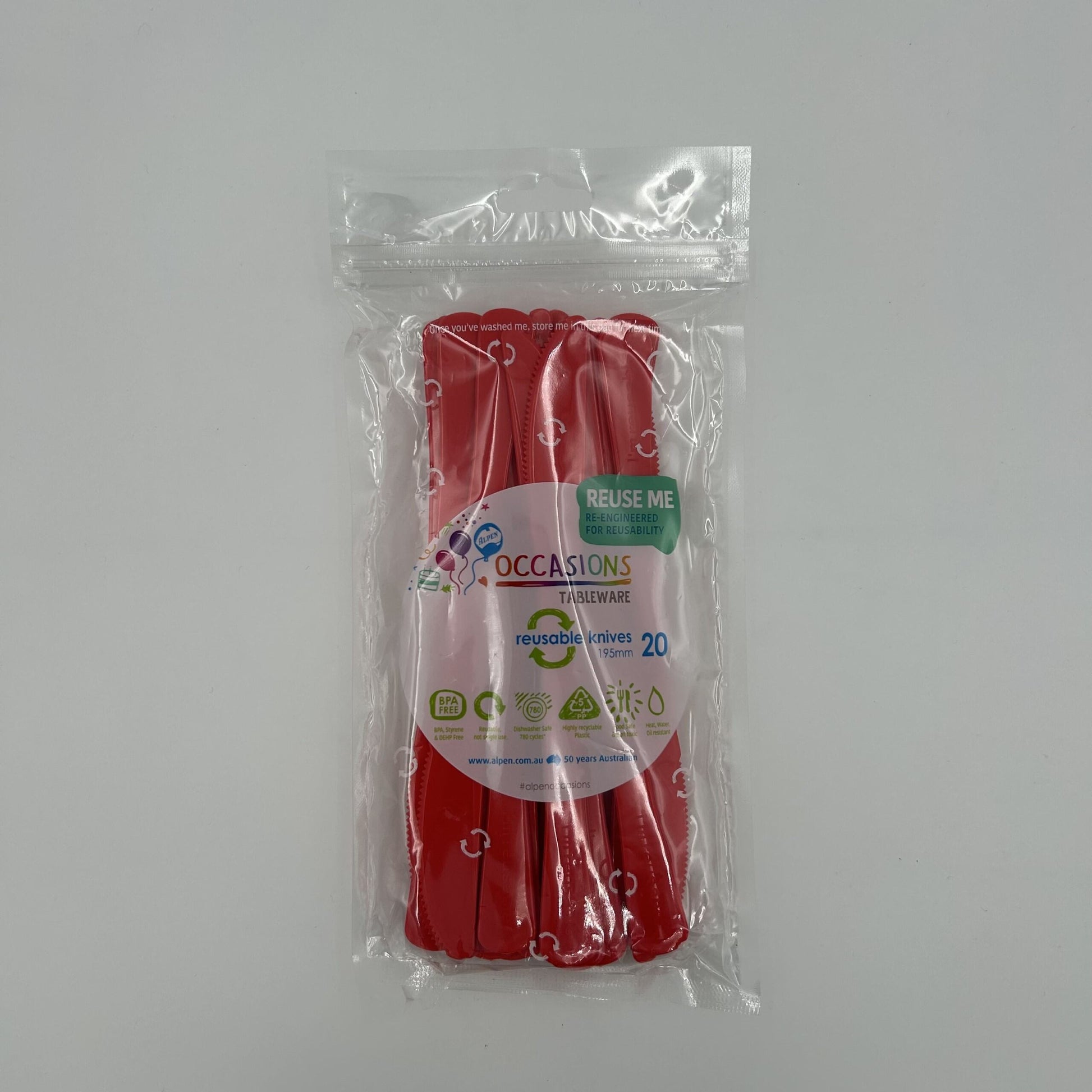 Red Plastic Knife Pack 20 image 0