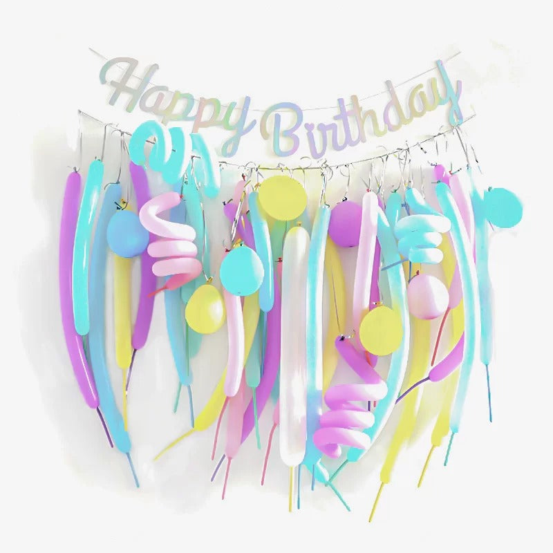 Happy Birthday Balloon Set - Pastel Strip image 0