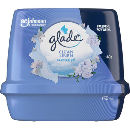 GLADE 180g AIR FRESHENER SCENTED GEL CLEAN LINEN